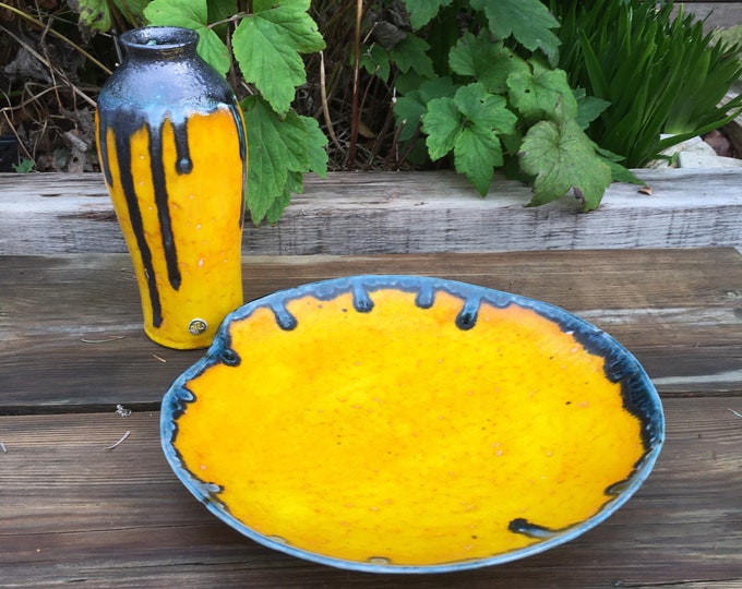 Vintage 1960s Yellow Glass Bowl, Home Decor, Mid Century Centerpiece, Fruit Bowl, Coffee Table