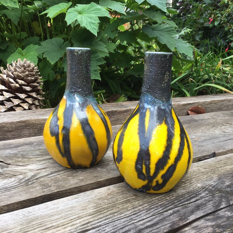 Red handmade ceramic vase: mid century modern contemporary vase, colour accessory for a minimalistic decor, decorative vase, gift delivery Yellow