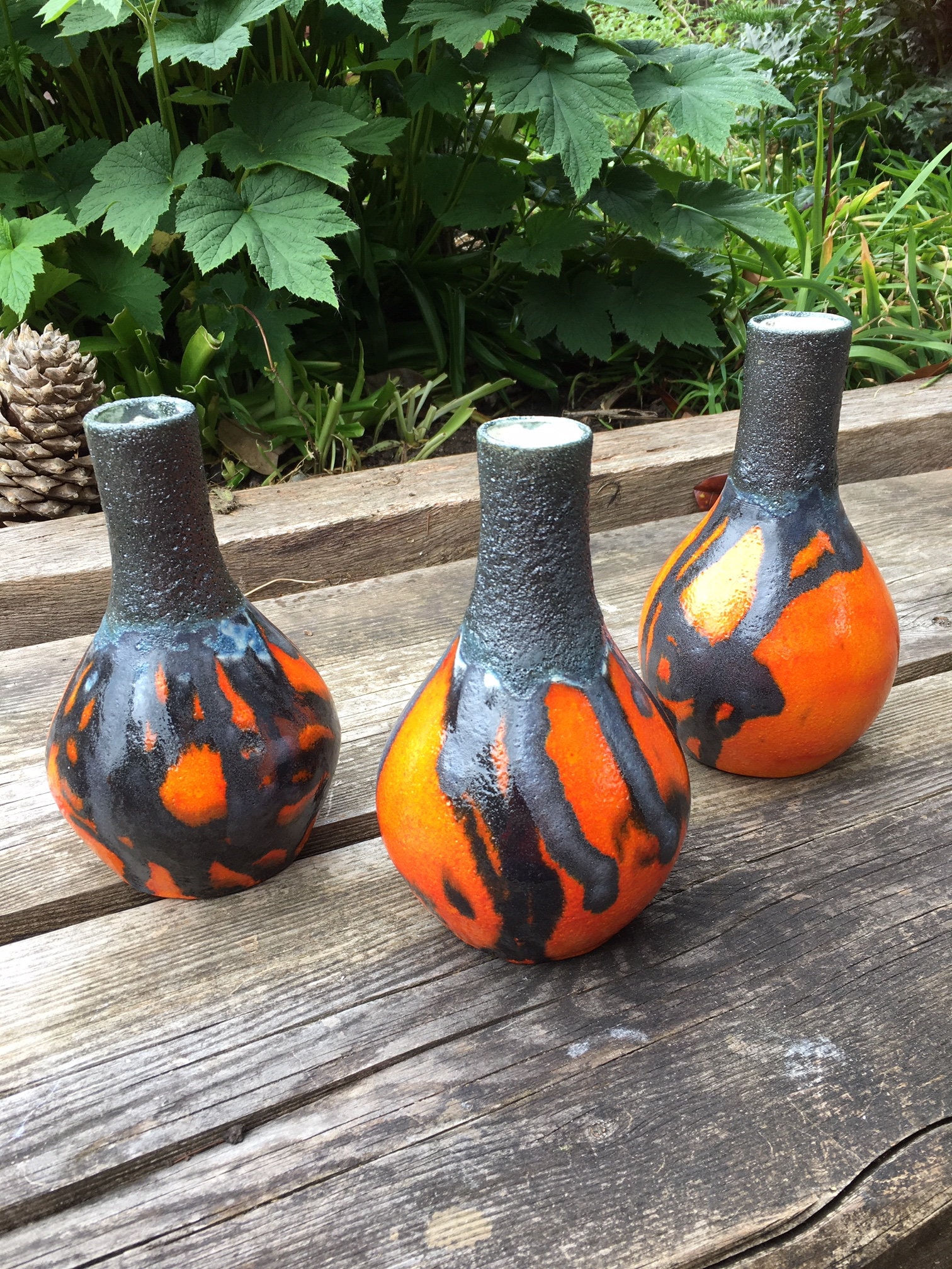 Vase EXODE En émail Vivant De Poole Pottery - 18 Cm - Lave émaillée Vintage - Milieu Du XXe Siècle