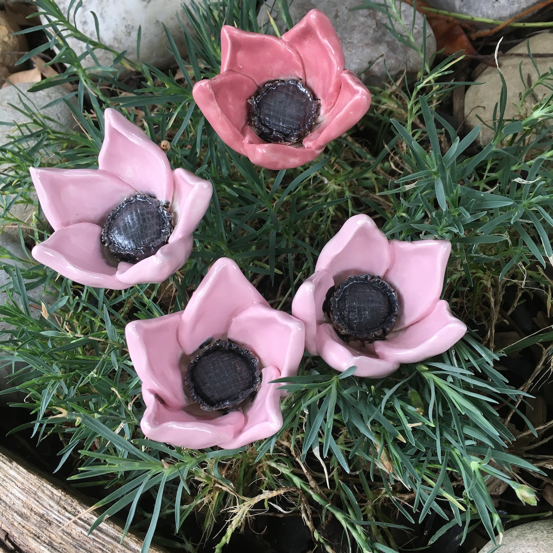 Ceramic pink flower ideal flower gift sustainable flowers Etsy