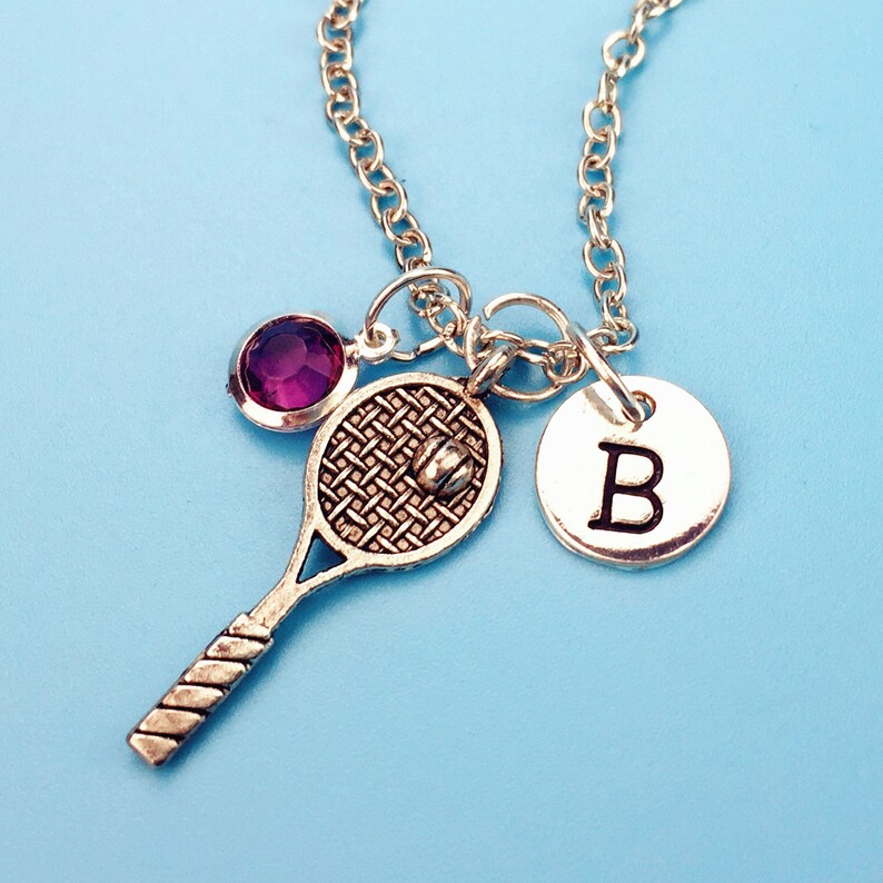 Tennis Racket Charm Tennis Racket Necklace Custom Charm Pendant Initial Necklace Tennis Chain Tennis Racquet Tennis Racket Pendant