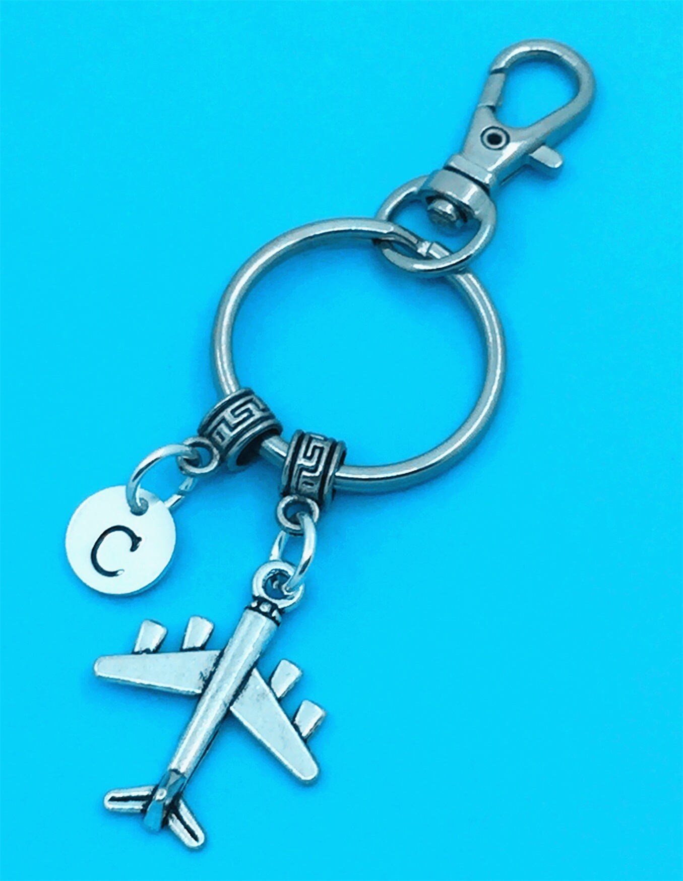 Plane Keychain Plane Key Chains Custom Any Charm Plane Keyring Etsy