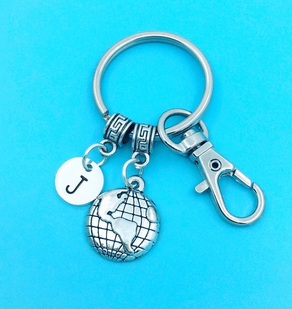 World map key chains globe keychain globe keyring Etsy