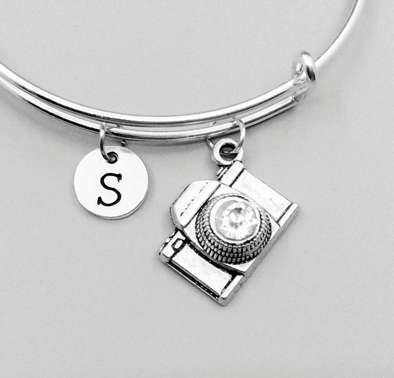 Expandable Bangle Charm Bangle Personalized Bracelet DSLR Bracelet Monogram DSLR Bangle Camera Bangle Camera Bracelet Initial Bangle