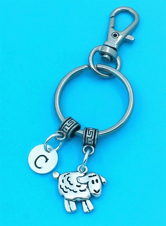 Cute Sheep Keychain Cute Sheep Key Chains Custom Any Charm Etsy