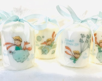 Bomboniera candele battesimo nascita personalizzata piccolo principe - n.10 candele