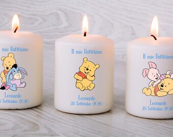 Bomboniera candela personalizzata Winnie the Pooh - n.10 candele