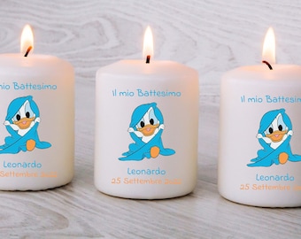 Bomboniera candela personalizzata Baby Paperino - n.10 candele