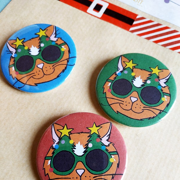 Badge Chat Papouche festif