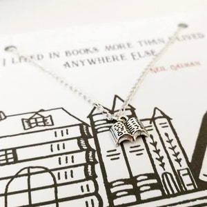 Book lover necklace Neil Gaiman quote image 4