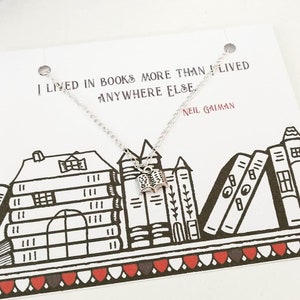 Book lover necklace Neil Gaiman quote image 2