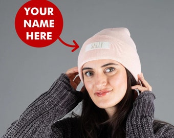 Personalized Beanie - Custom Name Engraved Winter Hat