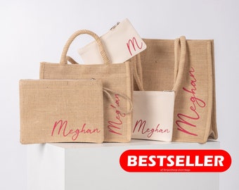 Show Mom You Care! Personalized Jute Beach Bag for Mother's Day, Customized Beach Bag [BESTSELLER] of Stripesheep