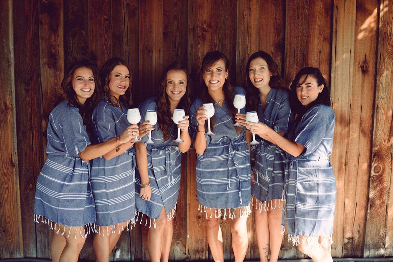 Turkish bathrobe set of 7 bridesmaid robe kimono hen robe Etsy
