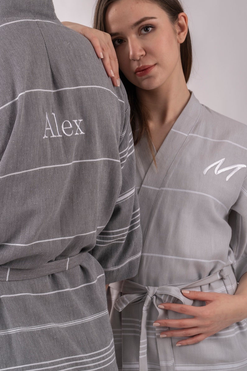 bridesmaid robe, kimono cotton robe, personalized robe, wedding robes image 8