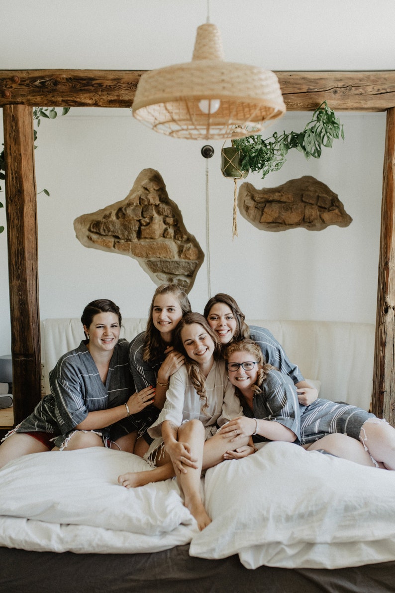 Bridesmaid Robes Set of 6 Turkish Bathrobe Hen Long Robe Etsy