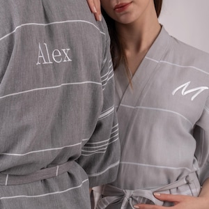 Bridesmaid Robe, Kimono Cotton Robe, Personalized Robe, Wedding Robes