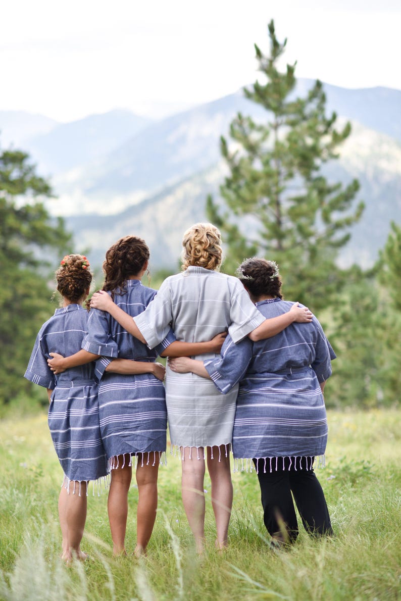 Bridesmaid Robes Black Kaftan Turkish Bathrobe Wedding Gifts Etsy