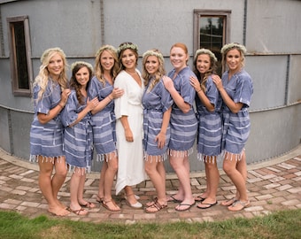 Bridesmaid Robes For Bridal Party Gift , Boho Getting Ready Robes, Bachelorette Favor Proposal Gifts