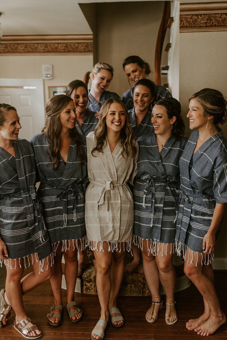 Bridesmaid robes set of 8 kimono kaftan robe robe for women Etsy