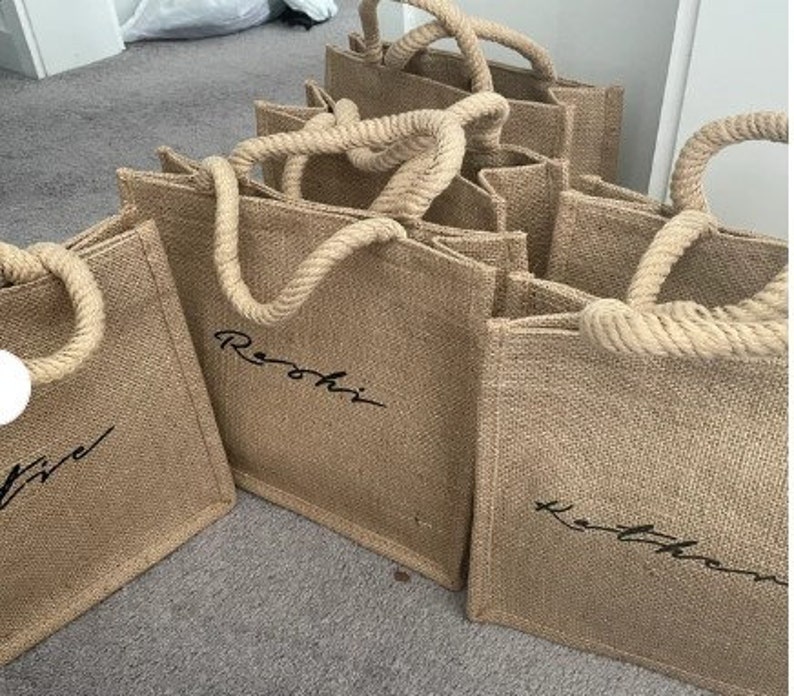 Bridesmaids Burlap Beach Bag Collection Burlap Tote Jelly Etsy