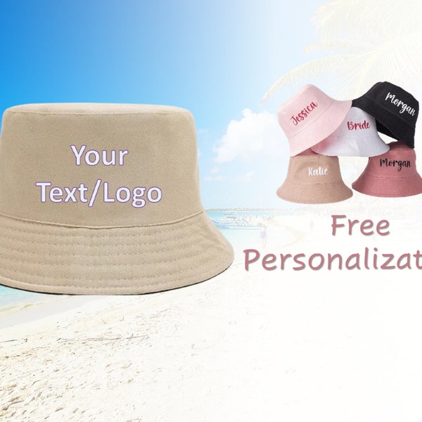 Custom DIY Bucket Hat – Personalized Bridesmaid Gift, Maid of Honor Favor, Wedding Souvenir, Beach Hat Name, [BESTSELLER] of Stripesheep