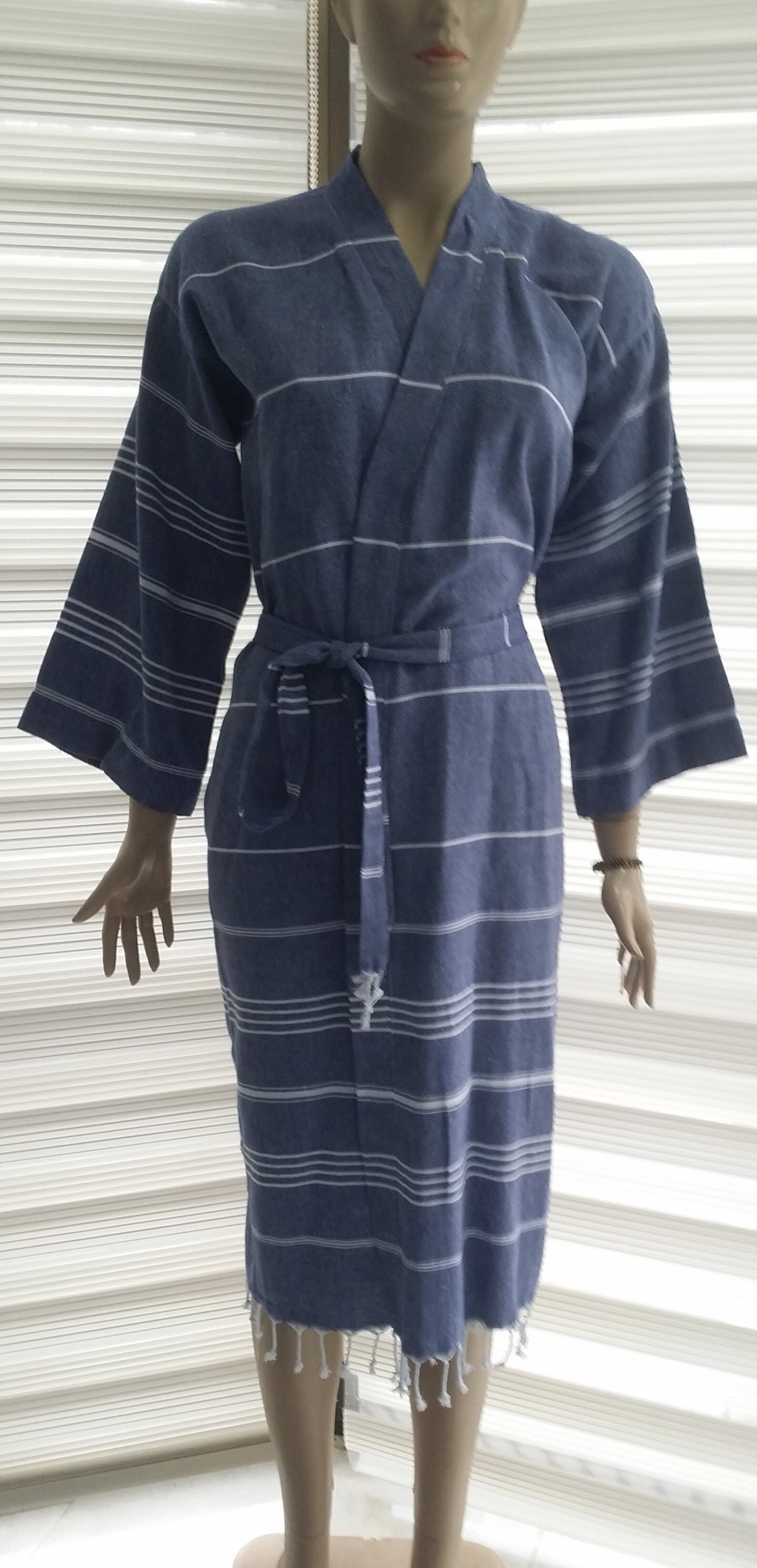 Navy Bridesmaid long Robe // bridal party robe //beach party Etsy