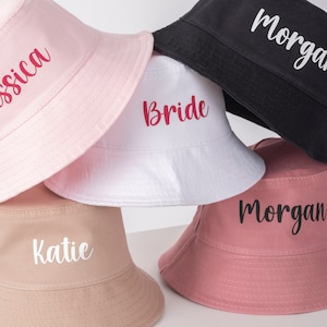 Custom Bucket Hat , Bridesmaid Gift for Wedding , Maid of Honor Favor image 3