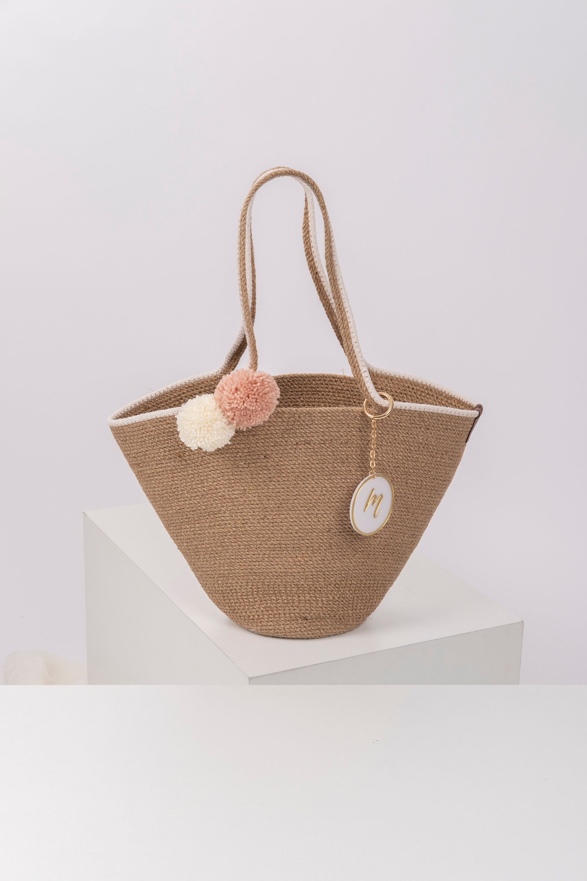 Rope Shoulder Basket Bag, Bridesmaid Tote Bag for Bachelorette, Jute Bag,  Organic Handmade Customizable Rope Bag 