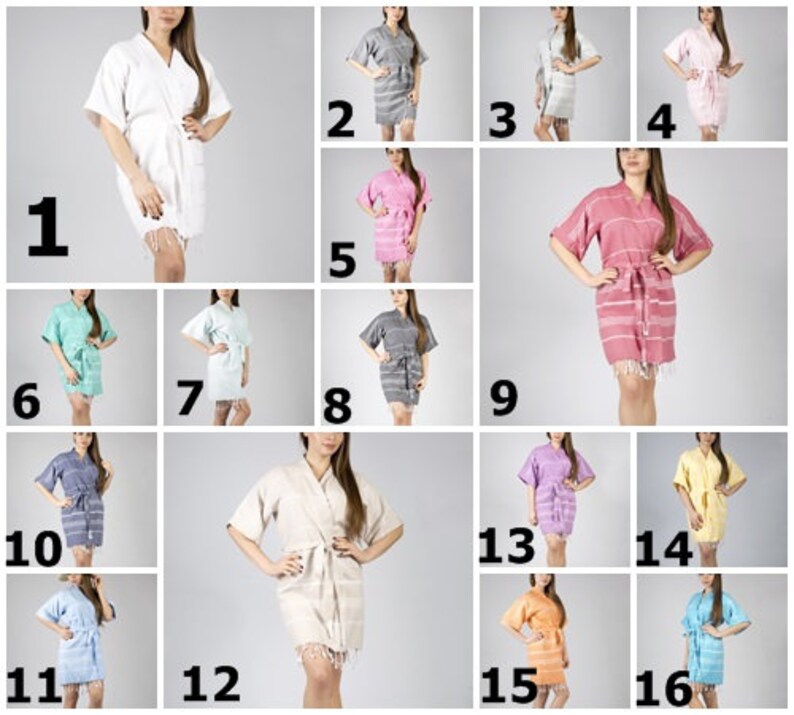 Set of 10 bridesmaid robes,wedding bridal party robes,turkish kaftan kimono robes,