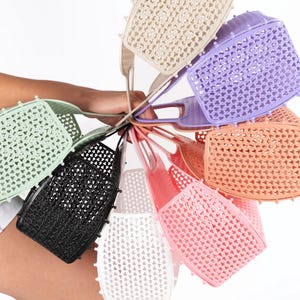 Custom Handmade Jelly Bag with Name Tag - Personalized Beach Tote Girls Birthday, Party, Bridesmaid Gifts