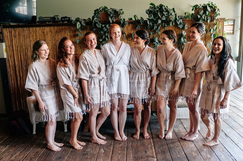 Bridesmaid Robes Set of 6 Turkish Bathrobe Hen Long Robe Etsy
