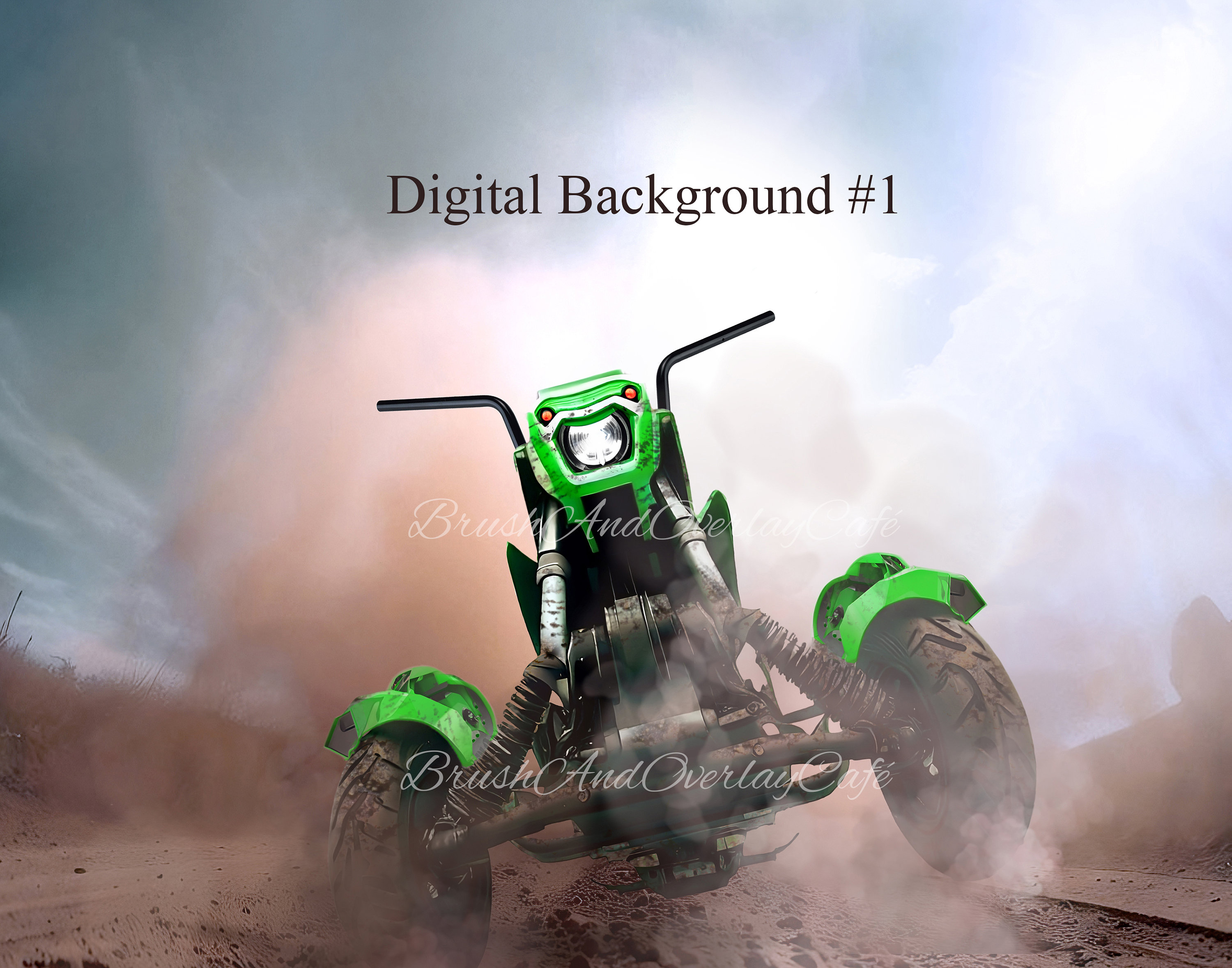 2 Digital Backgrounds Set of 2 Jpg Backdrops, ATV and Motorcycle ...