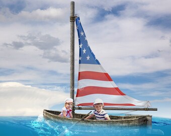 4th of July Digital Background for Photography/Backdrop for Independence Day/Photoshop Backdrop for Kids/Summer Backdrop,  for Composites