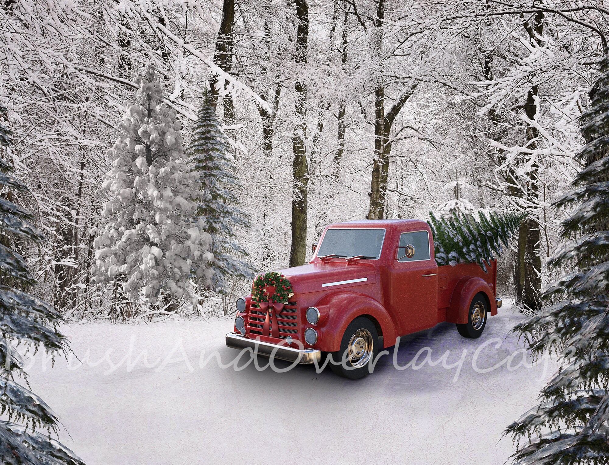32 Vintage Truck Snow Desktop Wallpaper