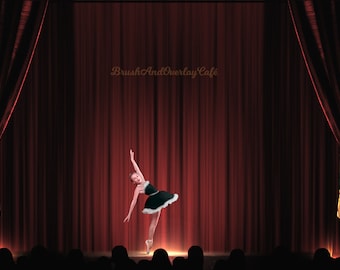 Classic Theater Stage Digital Backdrop for Photography. Perfect for Dance Photos. Digital Background