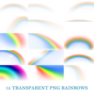15 PNG Rainbow Overlays For Photoshop And Photoshop Elements (and other layers based programs). Transparent PNG for photography