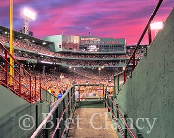 Fenway Park splendid summer sunset - Boston sunset - Downtown Boston - Boston Red Sox - FREE SHIPPING!