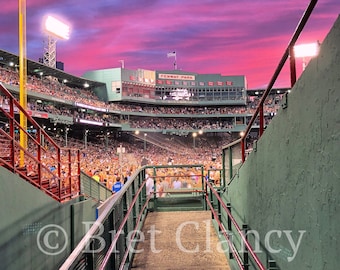 Fenway Park splendid summer sunset - Boston sunset - Downtown Boston - Boston Red Sox - FREE SHIPPING!