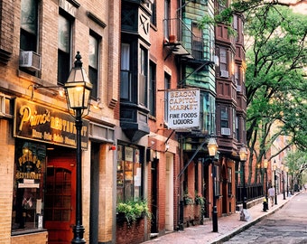 NEW! Classic Beacon Hill neighborhood on Myrtle Street in downtown Boston - Boston artwork - Boston photography - FREE SHIPPING!