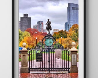 Autumn in Boston Public Garden Timeless George Washington Statue