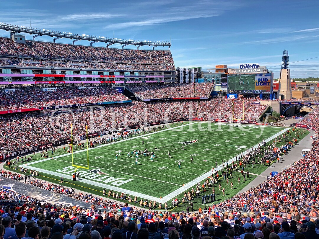 Blue Skies Over Gillette Stadium New England Patriots Photo Wall - Main Image