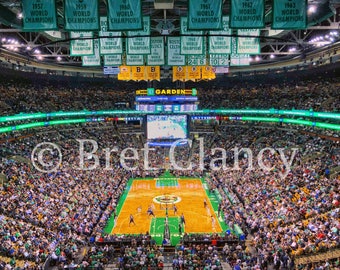 Vista panorámica del baloncesto de los Boston Celtics en el TD Garden - Jayson Tatum, Larry Bird, Boston Garden, deportes de Boston Nba - ¡ENVÍO GRATIS!