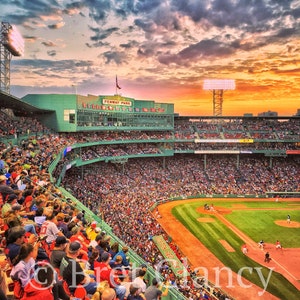 Classic Boston Red Sox summer sunset at Fenway Park Boston - Red Sox baseball - Boston sports - FREE SHIPPING!