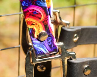Biothane Horse Halter with Rainbow Swirl Nose Band