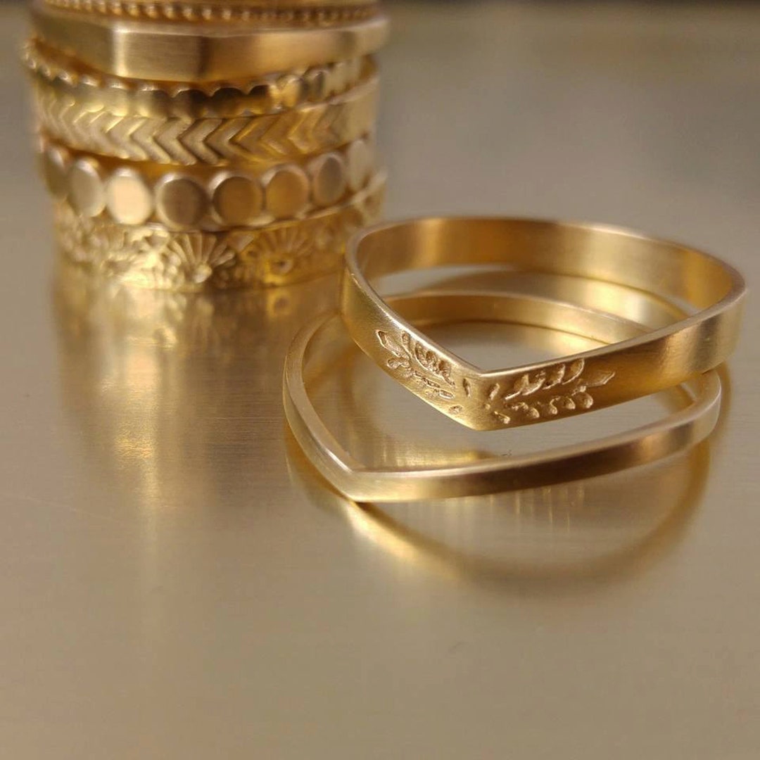 Womens Wedding Ring Set Unique Wedding Bands Vintage Style - Etsy