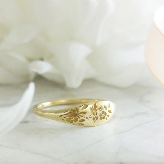 Platinum Art Deco Wedding Band - Floral Ring Size 5 1/2 - Ruby Lane