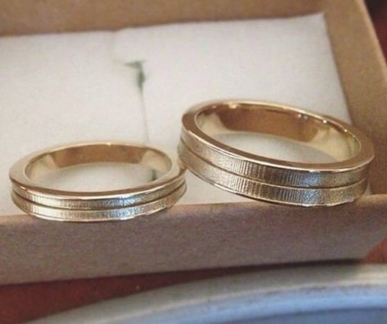 His and Hers Wedding Bands Couples Wedding Bands Matching Etsy