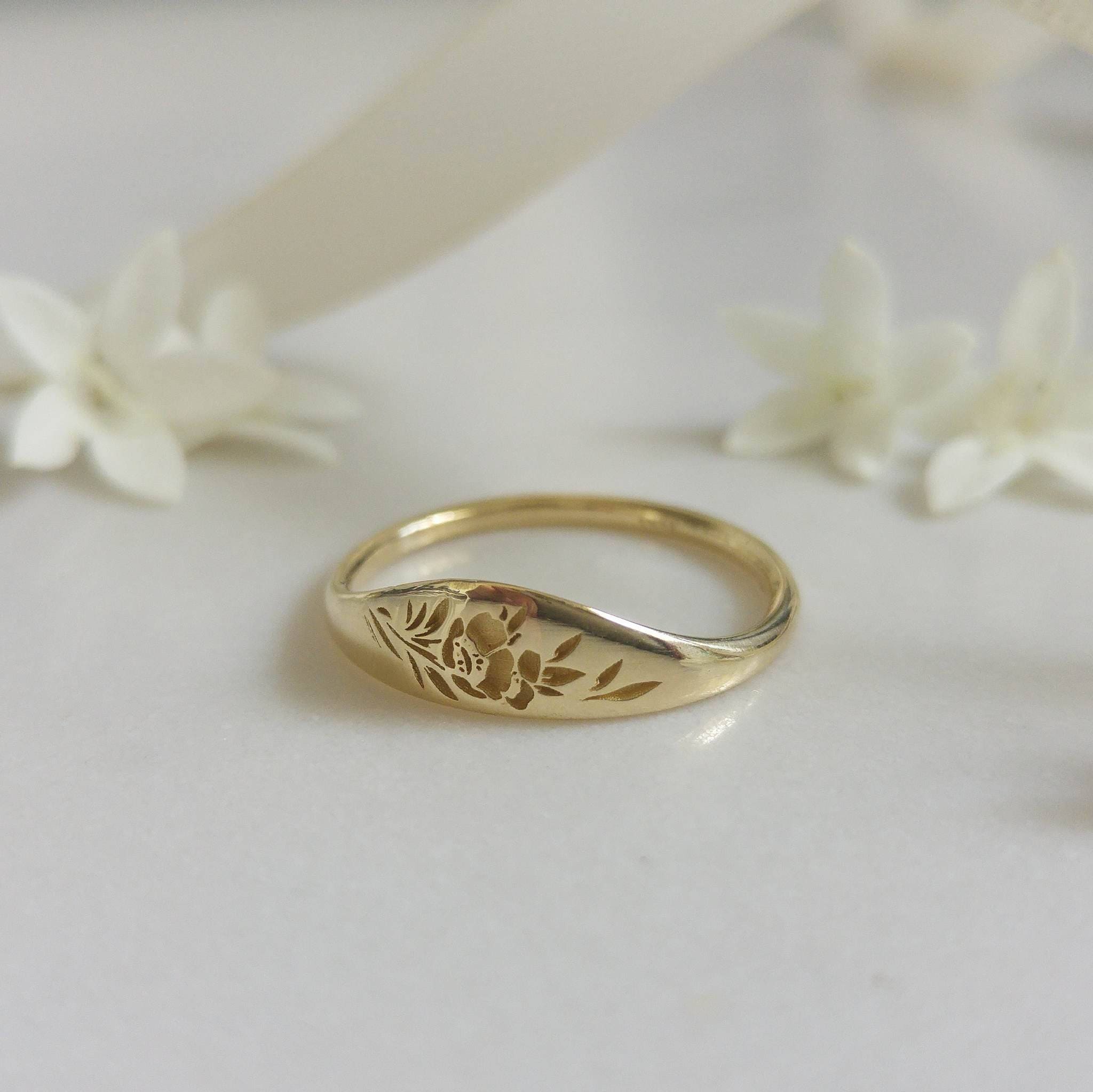 Initial Ring Personalized Letter A To Z 18K Gold India | Ubuy