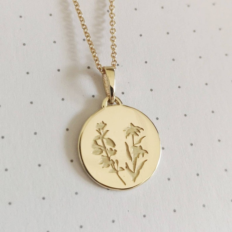 Wildflowers Necklace 14k Gold Flower Necklace Unique Etsy